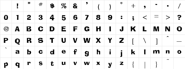 Anwik Regular Character Map