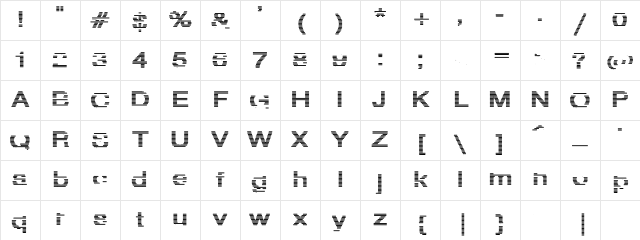 HvStripe-ExtraBold Hollow Regular Character Map