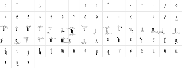 HW, ScriptFun - Ardenwood Regular Character Map HW, ScriptFun - Ardenwood Regular Character Map