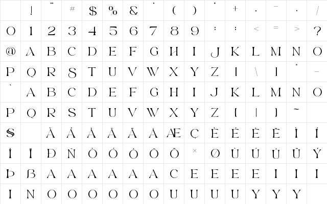 Maher Regular Character Map Maher Regular Character Map