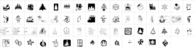 KR Christmas 2001 Regular Character Map