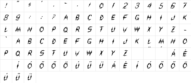 H_Aarco Regular Character Map H_Aarco Regular Character Map