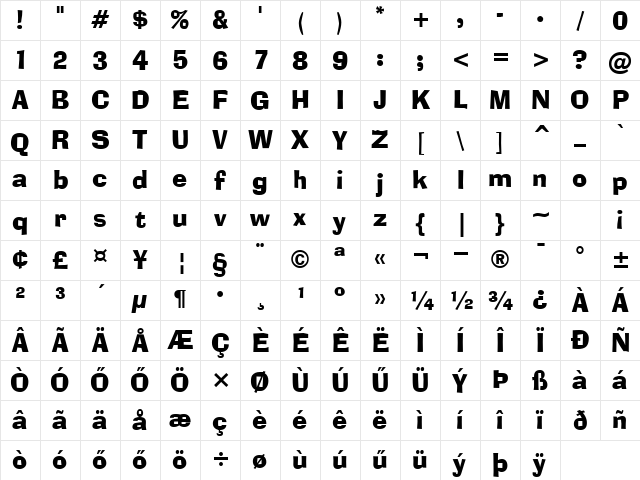 H_Ad Lib BT Regular Character Map