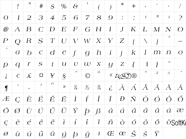 H_Amphion Italic Character Map