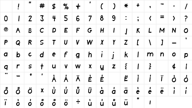 H_Aquilia Bold Character Map H_Aquilia Bold Character Map
