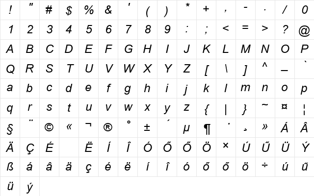 h_arcei Regular Character Map