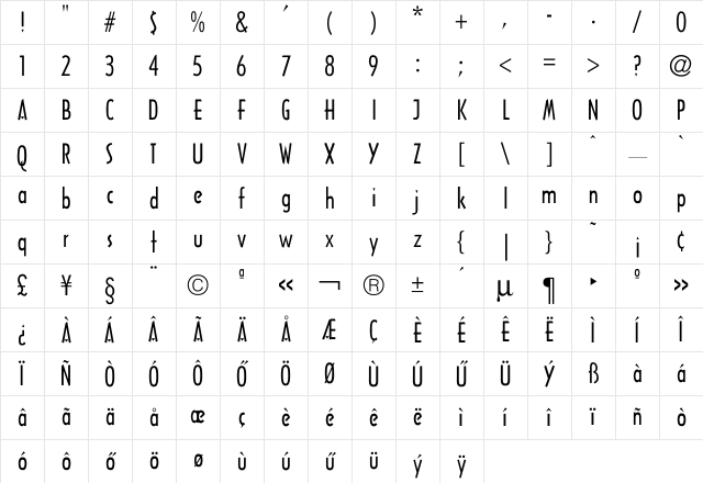 H_Architecture Regular Character Map