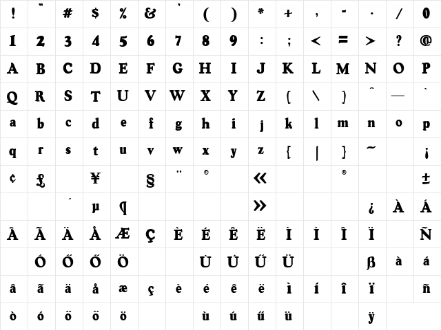 H_ASSAS3 Regular Character Map