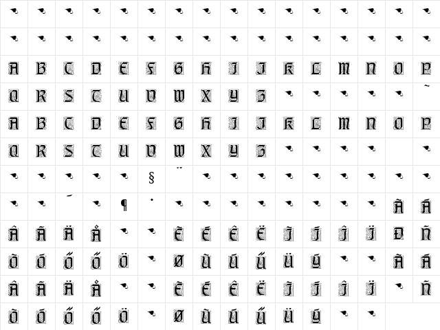 H_Augsburger Initials Regular Character Map H_Augsburger Initials Regular Character Map