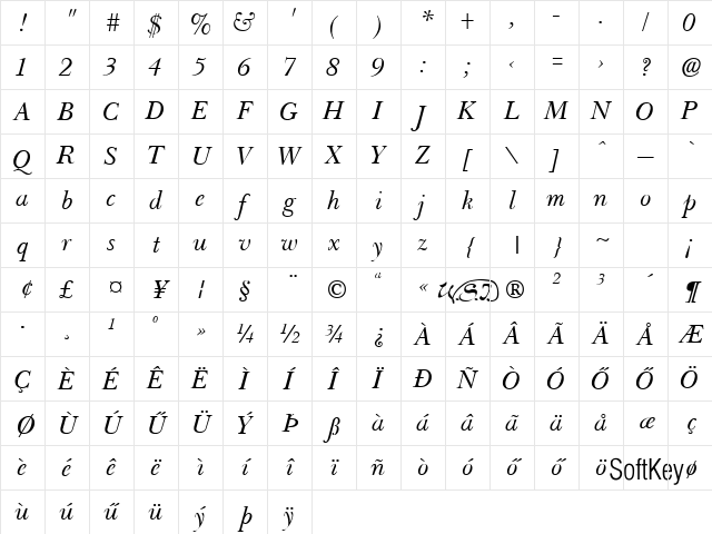H_BAI Regular Character Map H_BAI Regular Character Map