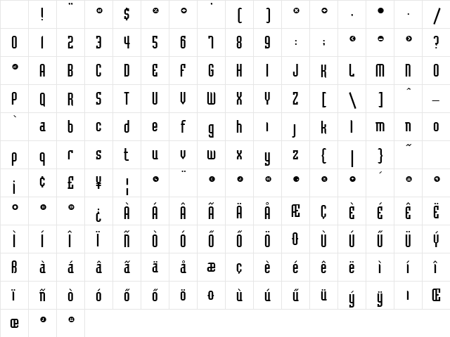 H_Bedrock Regular Character Map H_Bedrock Regular Character Map