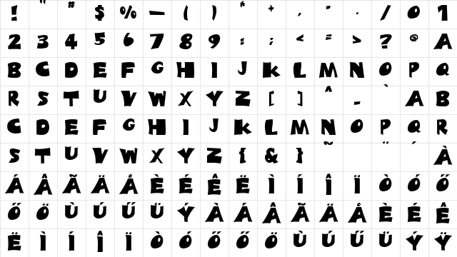 H_Blades Regular Character Map