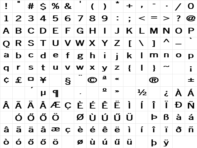 H_BREAK Regular Character Map