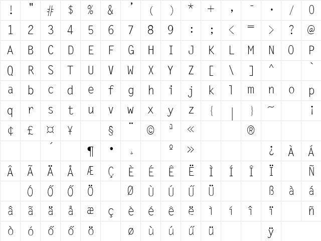 H_CED3 Regular Character Map