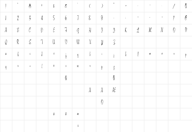 MaidstoneScript Regular Character Map MaidstoneScript Regular Character Map