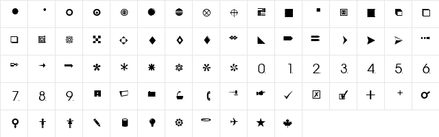 H_COMB Regular Character Map
