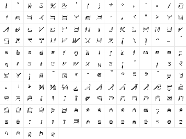 Astron Boy Wonder Regular Character Map