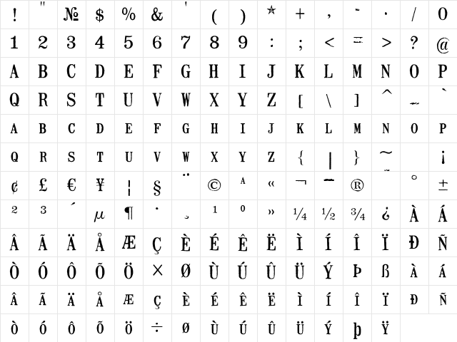 Mailart Rubberstamp Regular Character Map