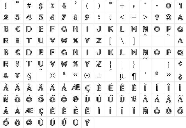 H_Electric Regular Character Map
