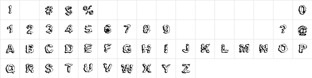 Apocalypshit Regular Character Map