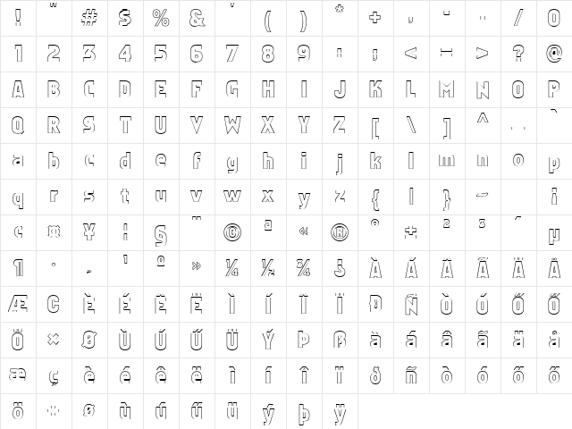 H_Faktos Hollow Regular Character Map