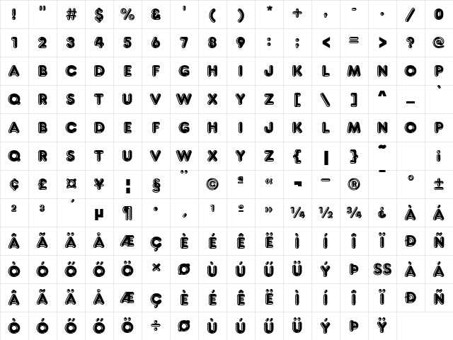 H_FrankfurterHigD Regular Character Map