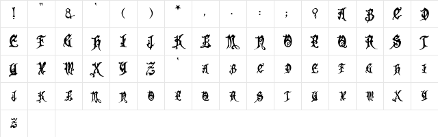 Apollyon!" Regular Character Map