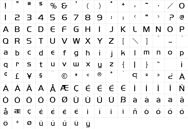 H_HancockParkLaser Regular Character Map