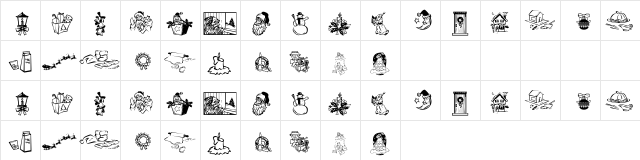 KR Christmas Dings 2004 Three Regular Character Map