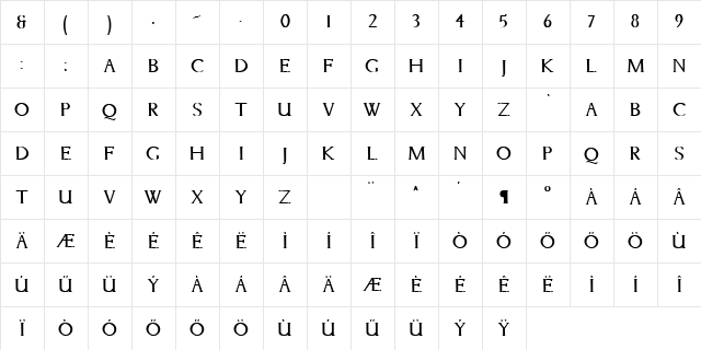 H_Lichtner Bold Character Map