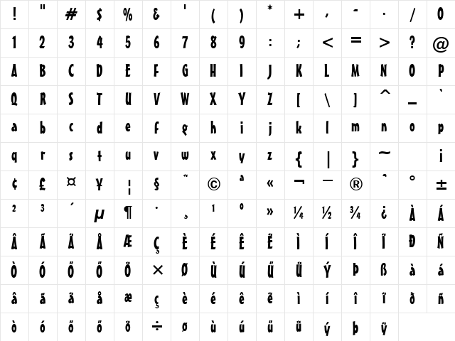 H_Mister Earl BT Regular Character Map H_Mister Earl BT Regular Character Map