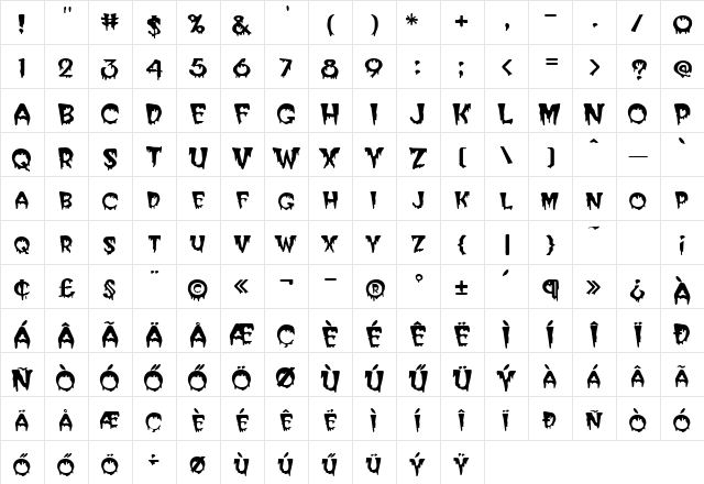 H_PostCrypt Regular Character Map