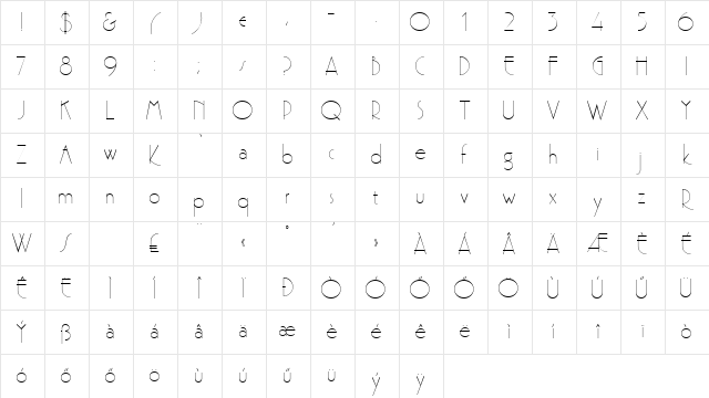 H_Premi Regular Character Map