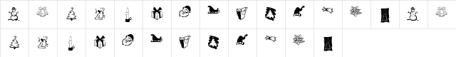 KR Christmas Dings Three Regular Character Map