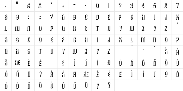 H_RoundedRelief Regular Character Map H_RoundedRelief Regular Character Map