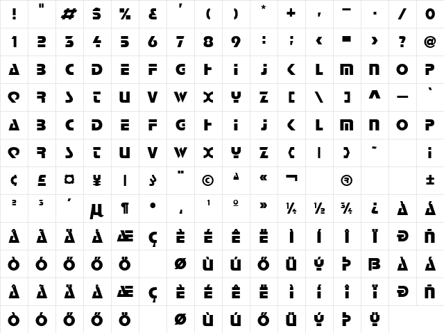 H_Scott Regular Character Map