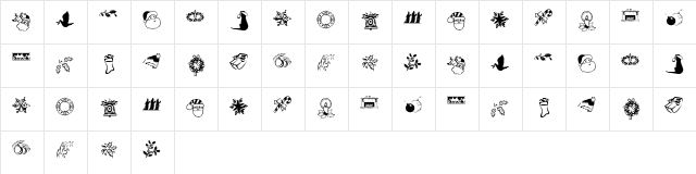 KR Christmas Dings Two Regular Character Map KR Christmas Dings Two Regular Character Map