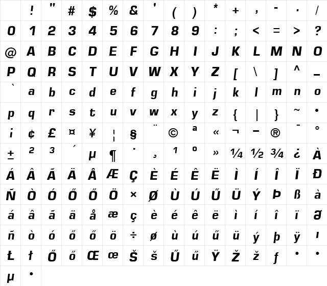 H_Square721 Dm Italic Character Map H_Square721 Dm Italic Character Map