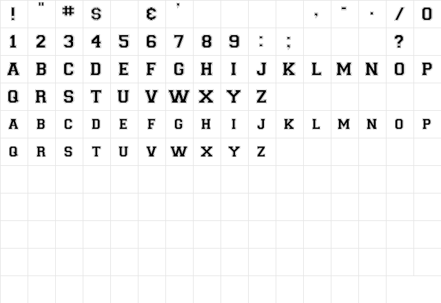 Applegater-Normal Regular Character Map