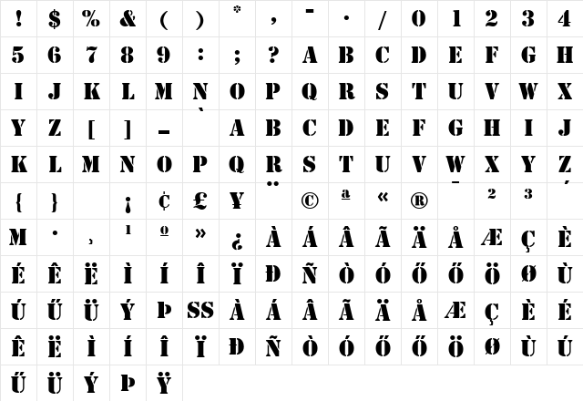 H_Stencil Normal Character Map