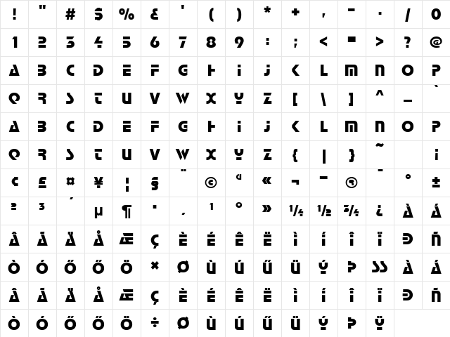 H_StopD Regular Character Map