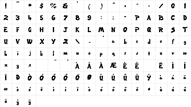 H_Wet Paint Regular Character Map
