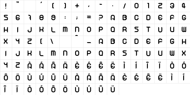 ibiscus Regular Character Map