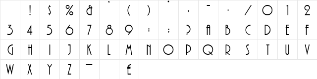 Aprille Display Caps SSi Regular Character Map