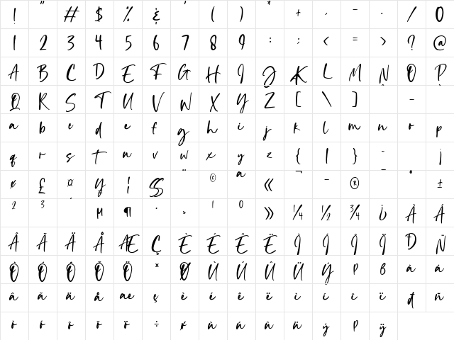 Icelander Regular Character Map Icelander Regular Character Map