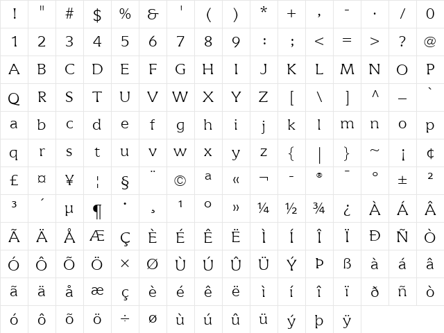 Icone LT Light Regular Character Map