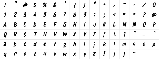 i Ibran Regular Character Map
