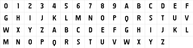 Impact Regular Character Map