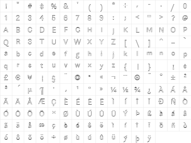 ImperialOu Regular Character Map