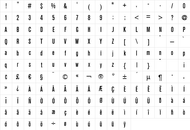 A750-Sans-Cd-Medium Regular Character Map